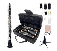Conboxus Clarinete Bb Ebonite Student B Flat Clarinete Beginner Kit con estuche duro, lengüetas, soporte, paño de limpieza, grasa, cepillo de boquilla y cepillo de almohadilla, cojín, guantes