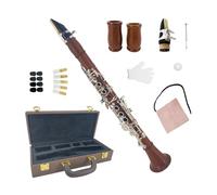 Conboxus Clarinete E flat para estudiantes principiantes con 2 barriles, guantes blancos, estuche duro, kit de limpieza profesional e intermedio (E flat)