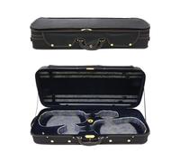 Conboxus Estuche para violín 4/4 de tamaño completo, capacidad extragrande, capacidad para 2 violines y 4 lazos para orquesta, con correas de mochila, higrómetro, bolsillo para partitura de música