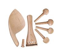 Conboxus Juego de piezas para violín, kit de accesorios de madera de arce para violín, placa de tracción redonda, soporte de barbilla, clavijas de afinación