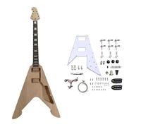 Conboxus Kit de guitarra eléctrica DIY con cuerpo y cuello de caoba, 22 trastes de 628 mm, 6 cuerdas, kit completo de accesorios de guitarra para principiantes Luthier regalo
