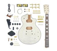 Conboxus Kit de guitarra eléctrica DIY con cuerpo y cuello de caoba, 22 trastes de 628 mm, 6 cuerdas, kit completo de fabricación de guitarra para adultos, regalo Luthier (TZ-07)