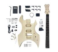 Conboxus Kit de guitarra eléctrica DIY X-Style con cuerpo y cuello sólidos, 24 trastes de 648 mm, kit completo de accesorios de guitarra para principiantes, regalo Luthier