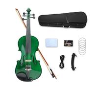 Conboxus Violín eléctrico/acústico 4/4, tamaño completo, 5 cuerdas, abeto macizo de arce con accesorios de ébano, perfecto para escenario con funda, arco, cable, colofonia, puente, reposamanos, paño