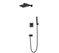 Concealed Shower Set Shower Head with Hose 10 in Square Multi- Function Brass Shower Mixer Set Hand Shower with Hose for Bathroom
