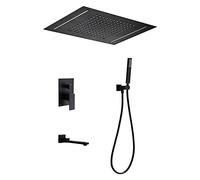 Concealed Shower Set Shower Head with Hose Black Shower with Bathtub Folding Faucet Hot and Cold Water Rain Shower Head for Bathroom
