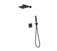 Concealed Shower Set Shower Head with Hose Head 200X200 Mm Square Limestone Shower Head Copper Hot and Cold Shower Set for Bathroom