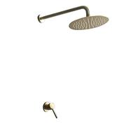 Concealed Shower Set Shower System Advanced Air Injection Technology Bathroom Rainfall Shower Kit with Overhead Shower Brushed Golden