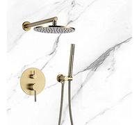 Concealed System Bathroom Luxury Rain Mixer Shower Combo Set Gold 8 Inrainfall Shower Head Shower Set-10_in