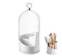 Concealed Toothbrush Holder, Dustproof Lipstick Storage Box, 9.65x3.94in Rotating 3-Slot Bathroom Organizer, Sliding Lid Design, Ideal for Toothbrushes, Vanity