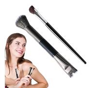 Concealer Brush Under Eye - Nose Contour Brush | Double-Ended Make Up Tool For Defining Highlighting Blending Eyeshadow Smudging Sculpting, Compact Travel-size Tapered Contour Brushes