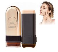 Concealer Foundation Stick,Hydrating Lightweight Foundation Stick with Brush,Multi-Use Face Foundations Contour Sticks Full Coverage for All Skin Types (1#Pink white, 20g)