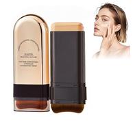Concealer Foundation Stick,Hydrating Lightweight Foundation Stick with Brush,Multi-Use Face Foundations Contour Sticks Full Coverage for All Skin Types (5#Deep, 20g)