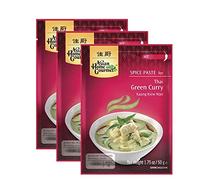 Concentrado de Curry Verde Tailandés Thai Green Curry Pack 3 sobres 50 g Picante y aromático Sin conservantes ni colorantes Ideal con leche de coco, pollo, tofu y verduras