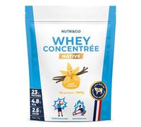 Concentrado de proteína de suero de leche nativo Nutri&Co - 30 raciones sabor vainilla - 900 g