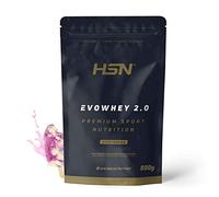 Concentrado de Proteína de Suero Evowhey Protein 2.0 de HSN | Whey Protein Concentrate| Batido de Proteínas en Polvo | Vegetariano, Sin Gluten, Sin Soja, Sabor Frambuesa, 500gr