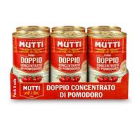 Concentrado de tomate doble Mutti, Pasta de Tomate Doble Concentrada, Pomodoro Doble Concentrado, Elaborado con pomodoro 99,5%, sal, Sin Gluten, Sin Lactosa, Sin huevos, Contiene 6 latas de 440 gr