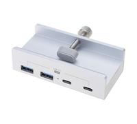 Concentrador de abrazadera de aleación de aluminio tipo C, adaptador divisor USB de 5 Gbps, velocidad de transmisión rápida para teclados, concentrador USB