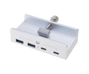 Concentrador de abrazadera de aleación de aluminio tipo C, adaptador divisor USB de 5 Gbps, velocidad de transmisión rápida para teclados, concentrador USB