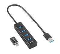Concentrador de aluminio Sharkoon de 4 puertos USB 3.2 Gen 1