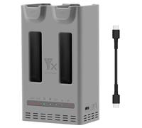 Concentrador de Carga de batería Portátil de Doble Ranura para dji Avata 360 Drone Cargador rápido con Indicadores LED y Estación de Carga de Batería con Cable USB-C