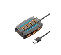 Concentrador de expansión USB 2.0 de alta velocidad de 10 puertos, compatible con discos duros de 10 TB, Plug and Play, color negro.