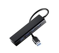 Concentrador De Interruptores Flash Extender Ultra-Thin U Hub Splitter 4 Puertos para computadoras de Escritorio Unidades adecuadas Discos 3.0 USB Laptops USB HUB Replicador De (Black, One Size)