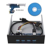 Concentrador de Panel Frontal USB 3.0, Soporte de expansión PCI-E a 4 Puertos USB 3.0, Montaje para bahía de Unidad óptica con película Protectora y conexión Directa al Chip para