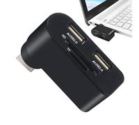 concentrador de puerto USB, concentrador USB para computadora portátil | Base concentradora USB 2.0 de 4 puertos,Hub extensor USB multifuncional giratorio de 480Mbps para ordenador portátil, coche, or