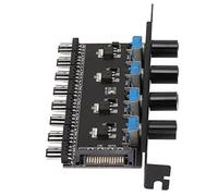 Concentrador de Ventilador de 8 Canales para PC, Concentrador de Ventilador de PC de 4 Pines, Controlador de Velocidad del Ventilador de Refrigeración de 4 Perillas para CPU