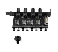 Concentrador de ventilador de 8 canales para PC, controlador de velocidad de ventilador de refrigeración de 4 perillas, 12 V