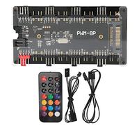 Concentrador de Ventilador de Caja, Controlador PWM + ARGB Multifuncional 2 en 1, eficiente para PC SATA Sistema de Control Remoto de Ventilador de Caja de Fuente de alimentación