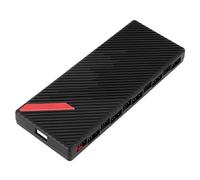 Concentrador de Ventiladores ARGB, concentrador PWM ARGB de 10 Puertos con Base magnética y alimentación, para Carcasa de PC de 10 Ventiladores con Tiras LED ARGB