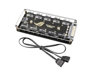 Concentrador divisor ARGB de 3 pines: extensión direccionable de 5 V, cable controlador ARGB de 11 puertos mejora los efectos de iluminación, simplifica la administración del ventilador y mejora la es