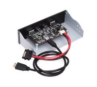 Concentrador Frontal Interno USB 3.1 Gen 2 de 4 Puertos Cablecc (2X Tipo A + 2X Tipo C) para bahía de 5,25" con Conector Tipo E en la Placa Base.