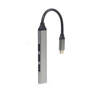 CONCENTRADOR GEMBIRD USB Tipo C - 4P (USB3 X 1 Puerto, USB2 X 3 Puertos) Silver
