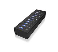 Concentrador (hub) - IBICO - ICY BOX Hub USB 3.0 10x - 10 puertos - Negro - USB
