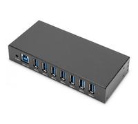 Concentrador/hub industrial activo de 7 puertos USB 3.0 SuperSpeed, construcción metálica, riel DIN