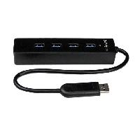 StarTech.com Adaptador Concentrador Hub Ladrón USB 3.0 (5Gbps) Super Speed Portátil de 4 Puertos Salidas - Negro
