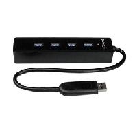 StarTech.com Adaptador Concentrador Hub Ladrón USB 3.0 (5Gbps) Super Speed Portátil de 4 Puertos Salidas - Negro