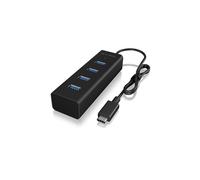 Concentrador ICYBOX IB-HUB1409-C3 de 4 puertos con conexión USB Tipo-C