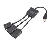 Concentrador OTG 3 en 1 USB 3.1 Tipo C macho a 2 USB A 2.0 hembra duales + Micro-USB hembra