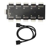 Concentrador RGB/PWM, concentrador RGB de 10 Canales, Placa Base de computadora, línea de expansión de Ventilador RGB, Controlador de Ventilador, Divisor de concentrador(12V 4 Pines)