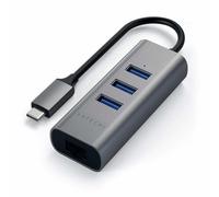 Concentrador Satechi ST-TC2N1USB31AM USB-C 3xUSB 3.0 y Ethernet Gris