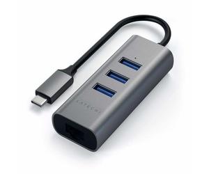 Concentrador Satechi ST-TC2N1USB31AM USB-C 3xUSB 3.0 y Ethernet Gris