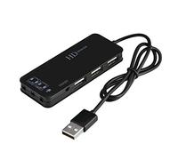 Concentrador USB 2.0 de 3 Puertos, Alimentado por Bus USB, Divisor Y Concentrador Expansor USB 2.0 Multipuerto Portátil, Concentrador USB de Viaje Pequeño, con Adaptador de Sonido de 7.1(Negro)