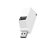 Concentrador USB 2.0 de 3 Puertos Blanco Mini Portátil