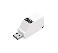 Concentrador USB 2.0 de 3 Puertos, Mini Portátil, Blanco