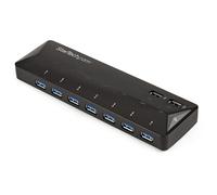 StarTech.com - Concentrador USB 3.0 de 7 Puertos - Ladrón con Puertos de Carga y Sincronización - Hub con 2 Puertos de 2,4A
