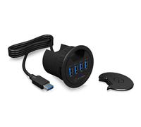 Concentrador USB 3.0 - RaidSonic - IB-HUB1403 - 4 Puertos - Montaje Empotrado - Negro
